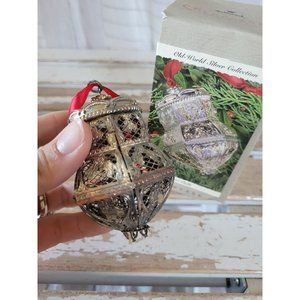 Hallmark silver bells old world silver collection ornament as is 1994